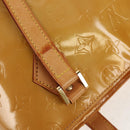 LOUIS VUITTON Monogram Vernis Houston Hand Bag Beige M91004 LV Auth 112561-14