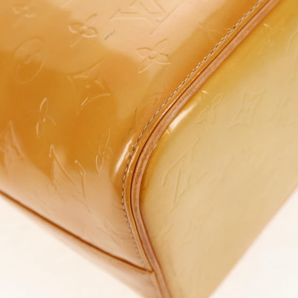 LOUIS VUITTON Monogram Vernis Houston Hand Bag Beige M91004 LV Auth 112561