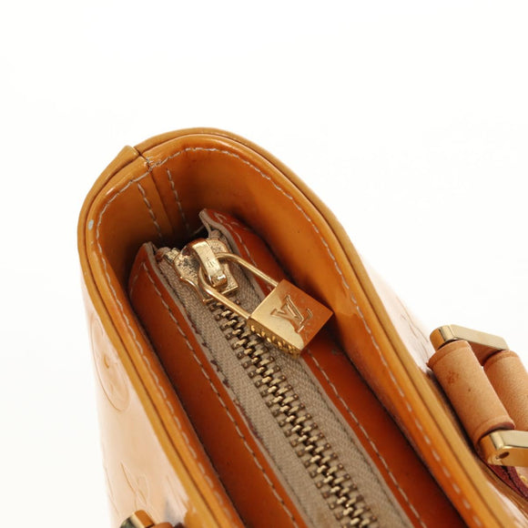 LOUIS VUITTON Monogram Vernis Houston Hand Bag Beige M91004 LV Auth 112561