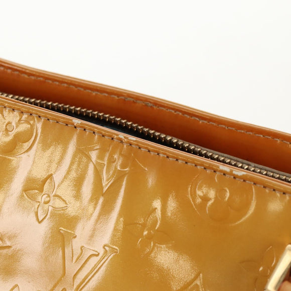 LOUIS VUITTON Monogram Vernis Houston Hand Bag Beige M91004 LV Auth 112561