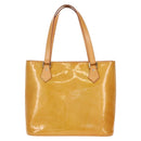 LOUIS VUITTON Monogram Vernis Houston Hand Bag Beige M91004 LV Auth 112561-13