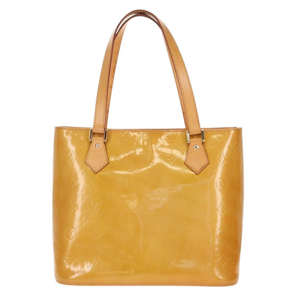 LOUIS VUITTON Monogram Vernis Houston Hand Bag Beige M91004 LV Auth 112561