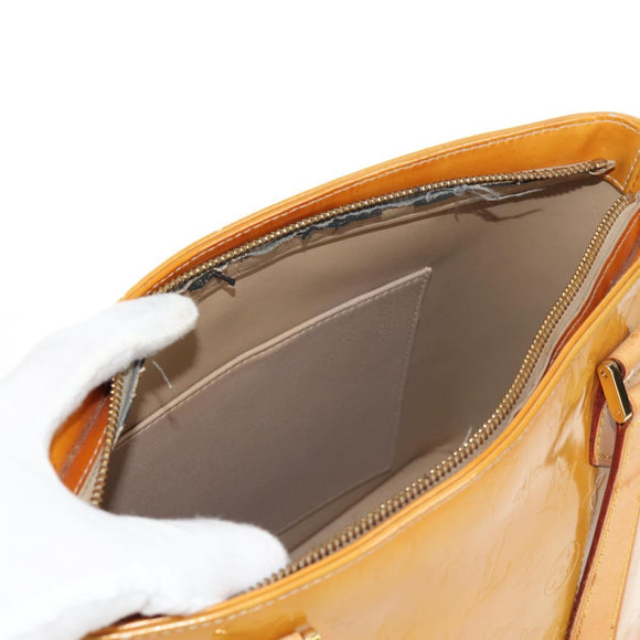 LOUIS VUITTON Monogram Vernis Houston Hand Bag Beige M91004 LV Auth 112561