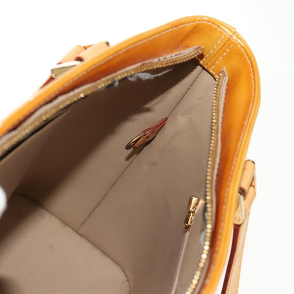 LOUIS VUITTON Monogram Vernis Houston Hand Bag Beige M91004 LV Auth 112561