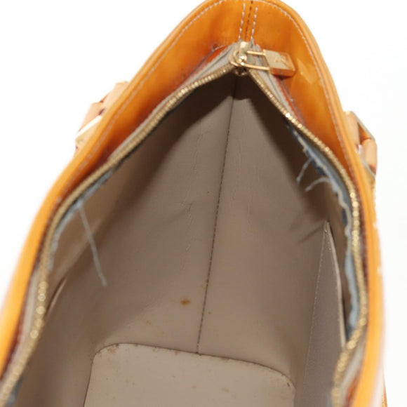 LOUIS VUITTON Monogram Vernis Houston Hand Bag Beige M91004 LV Auth 112561