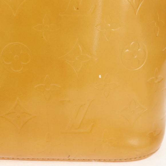 LOUIS VUITTON Monogram Vernis Houston Hand Bag Beige M91004 LV Auth 112561