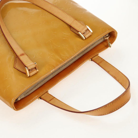 LOUIS VUITTON Monogram Vernis Houston Hand Bag Beige M91004 LV Auth 112561