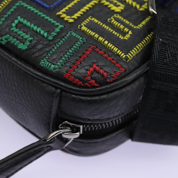 FENDI Zucca Canvas Shoulder Bag Multicolor Black Auth 112594A