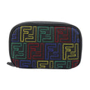 FENDI Zucca Canvas Shoulder Bag Multicolor Black Auth 112594A-2
