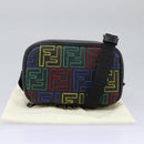FENDI Zucca Canvas Shoulder Bag Multicolor Black Auth 112594A-22