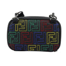 FENDI Zucca Canvas Shoulder Bag Multicolor Black Auth 112594A-3
