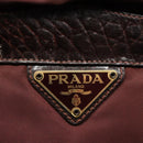 PRADA Shoulder Bag Nylon Brown Auth 112599-18