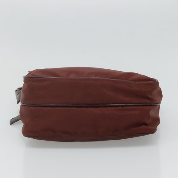 PRADA Shoulder Bag Nylon Brown Auth 112599