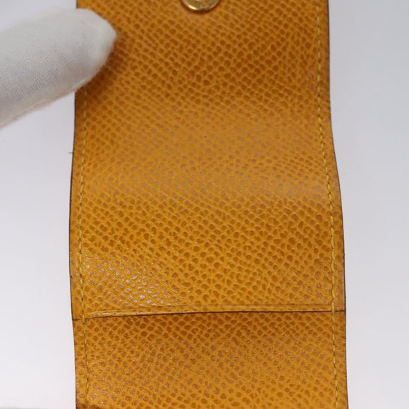 HERMES Mini Memo Cover Arajif Leather Yellow Auth 112632