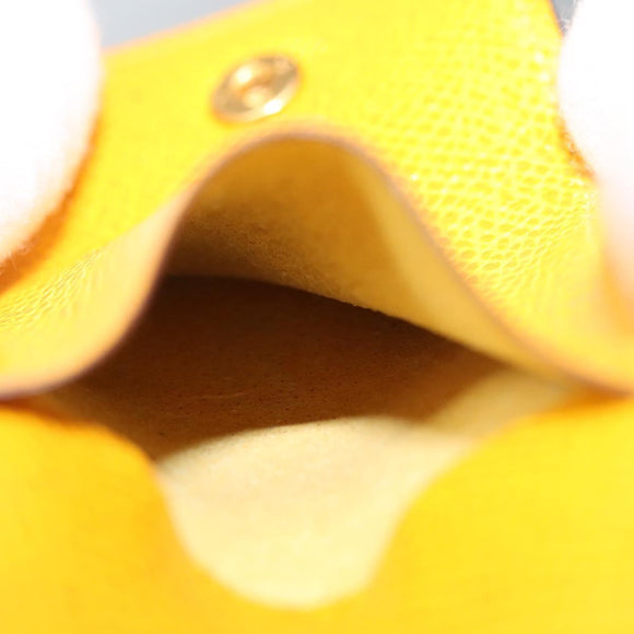 HERMES Mini Memo Cover Arajif Leather Yellow Auth 112632
