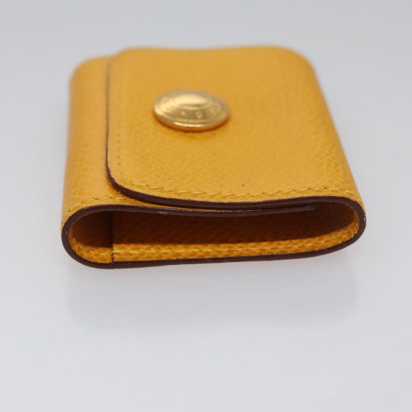 HERMES Mini Memo Cover Arajif Leather Yellow Auth 112632