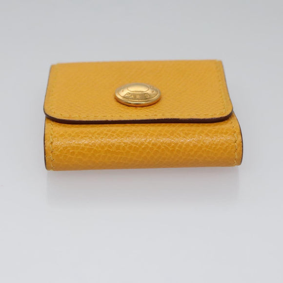 HERMES Mini Memo Cover Arajif Leather Yellow Auth 112632