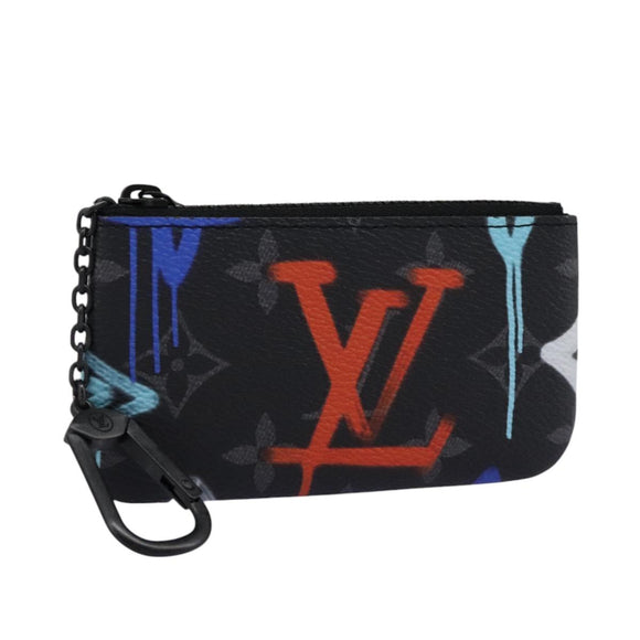 LOUIS VUITTON Monogram Eclipse Multicolor Pochette Cles Purse M81795 Auth 112644
