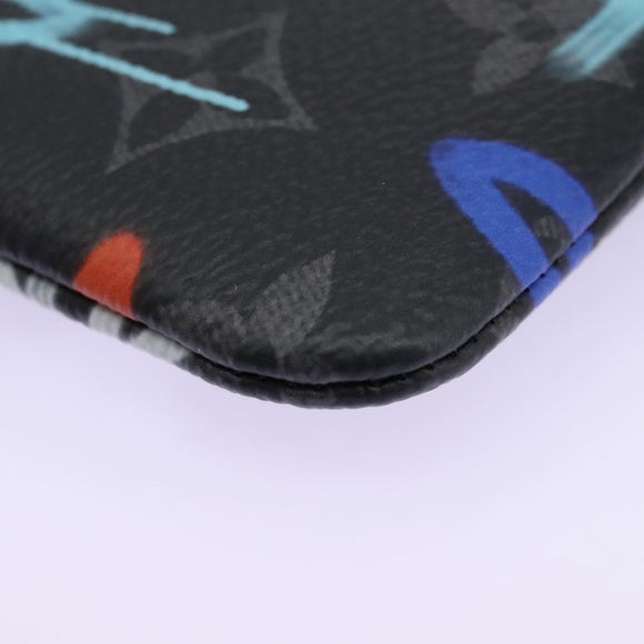 LOUIS VUITTON Monogram Eclipse Multicolor Pochette Cles Purse M81795 Auth 112644