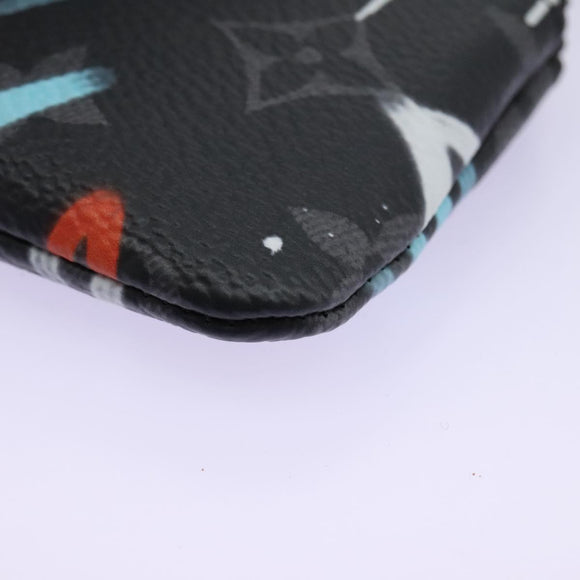 LOUIS VUITTON Monogram Eclipse Multicolor Pochette Cles Purse M81795 Auth 112644