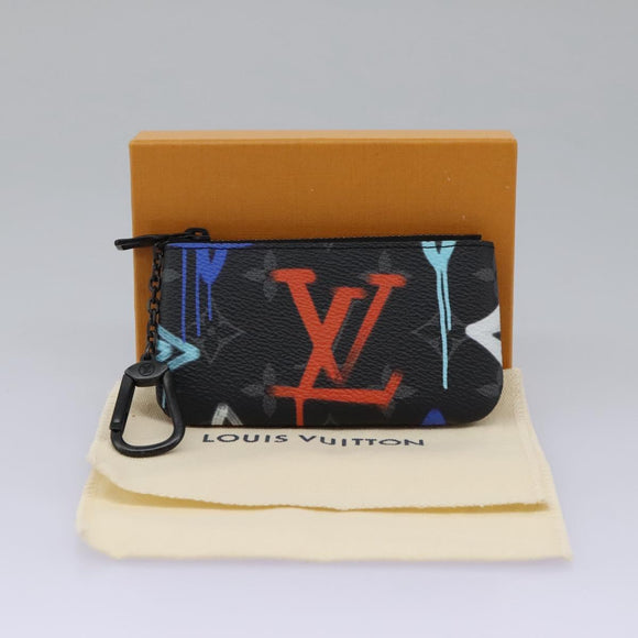 LOUIS VUITTON Monogram Eclipse Multicolor Pochette Cles Purse M81795 Auth 112644