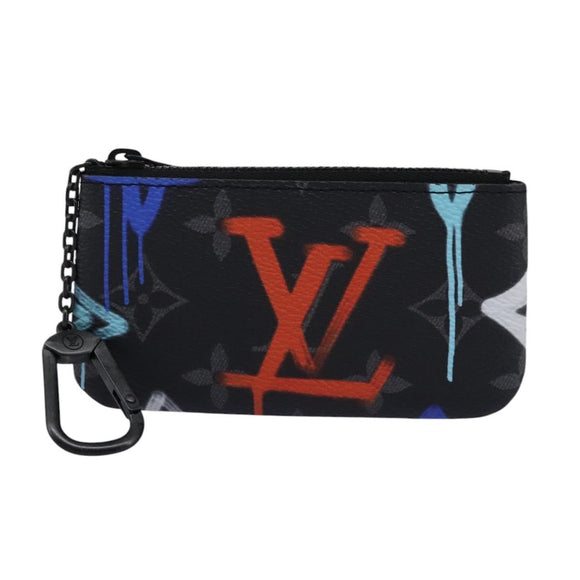 LOUIS VUITTON Monogram Eclipse Multicolor Pochette Cles Purse M81795 Auth 112644