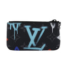 LOUIS VUITTON Monogram Eclipse Multicolor Pochette Cles Purse M81795 Auth 112644-2