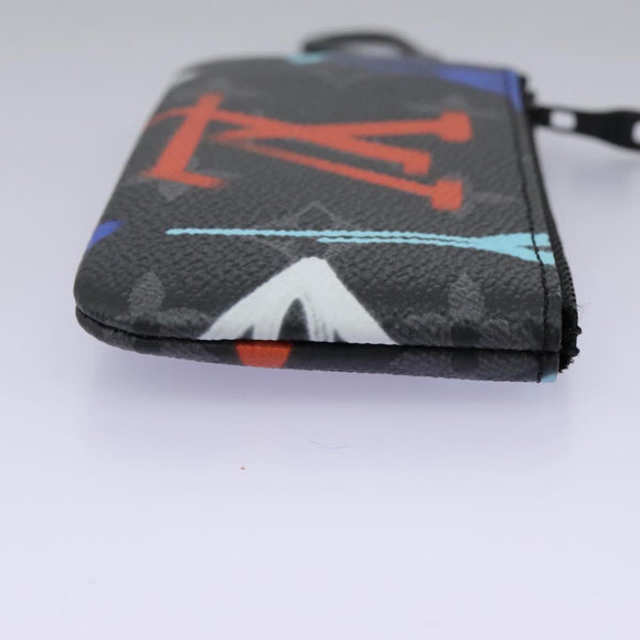 LOUIS VUITTON Monogram Eclipse Multicolor Pochette Cles Purse M81795 Auth 112644