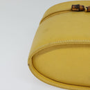 GUCCI Bamboo Vanity Cosmetic Pouch Leather Yellow 000 984 0232 Auth 112668-9