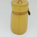 GUCCI Bamboo Vanity Cosmetic Pouch Leather Yellow 000 984 0232 Auth 112668-3