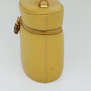 GUCCI Bamboo Vanity Cosmetic Pouch Leather Yellow 000 984 0232 Auth 112668-4