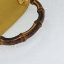 GUCCI Bamboo Vanity Cosmetic Pouch Leather Yellow 000 984 0232 Auth 112668-7