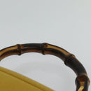 GUCCI Bamboo Vanity Cosmetic Pouch Leather Yellow 000 984 0232 Auth 112668-8