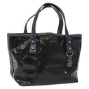 Salvatore Ferragamo Hand Bag Enamel Black Auth 112681-1