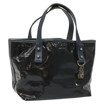 Salvatore Ferragamo Hand Bag Enamel Black Auth 112681