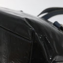 Salvatore Ferragamo Hand Bag Enamel Black Auth 112681-12