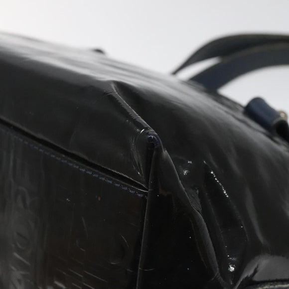 Salvatore Ferragamo Hand Bag Enamel Black Auth 112681