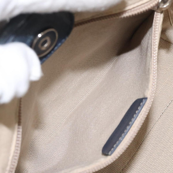 Salvatore Ferragamo Hand Bag Enamel Black Auth 112681