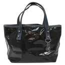 Salvatore Ferragamo Hand Bag Enamel Black Auth 112681-2