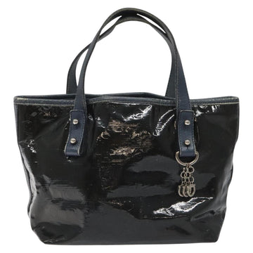 Salvatore Ferragamo Hand Bag Enamel Black Auth 112681 - 0