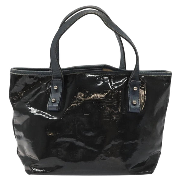 Salvatore Ferragamo Hand Bag Enamel Black Auth 112681