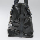 Salvatore Ferragamo Hand Bag Enamel Black Auth 112681-5