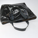 Salvatore Ferragamo Hand Bag Enamel Black Auth 112681-6