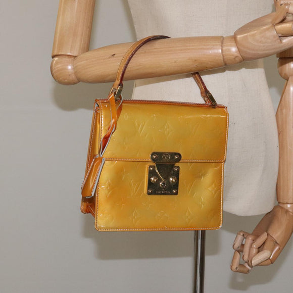 LOUIS VUITTON Monogram Vernis Spring Street Hand Bag Gris M91029 LV Auth 112709