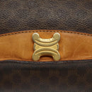 CELINE Macadam Canvas Shoulder Bag PVC Leather Brown Gold Auth 112747-17