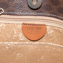 CELINE Macadam Canvas Shoulder Bag PVC Leather Brown Gold Auth 112747-18