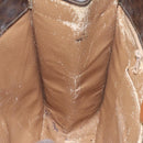 CELINE Macadam Canvas Shoulder Bag PVC Leather Brown Gold Auth 112747-20