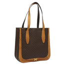 CELINE Macadam Canvas Shoulder Bag PVC Leather Brown Gold Auth 112747-1