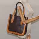 CELINE Macadam Canvas Shoulder Bag PVC Leather Brown Gold Auth 112747-22
