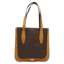 CELINE Macadam Canvas Shoulder Bag PVC Leather Brown Gold Auth 112747-13